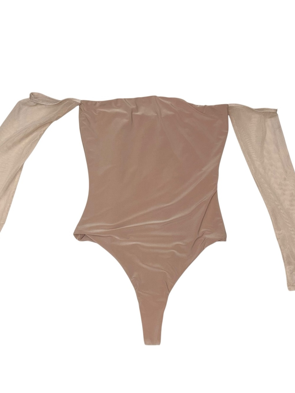 LUX LA nude Off-Shoulder Long Sleeve Bodysuit size Medium